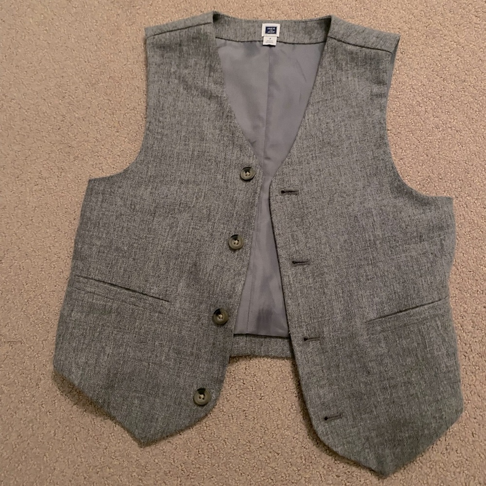 Kids Janie and Jack wool grey vest Sz 7